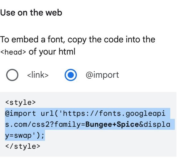 Bio pages: Custom CSS - adding Google fonts 7