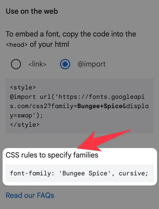 Bio pages: Custom CSS - adding Google fonts 9